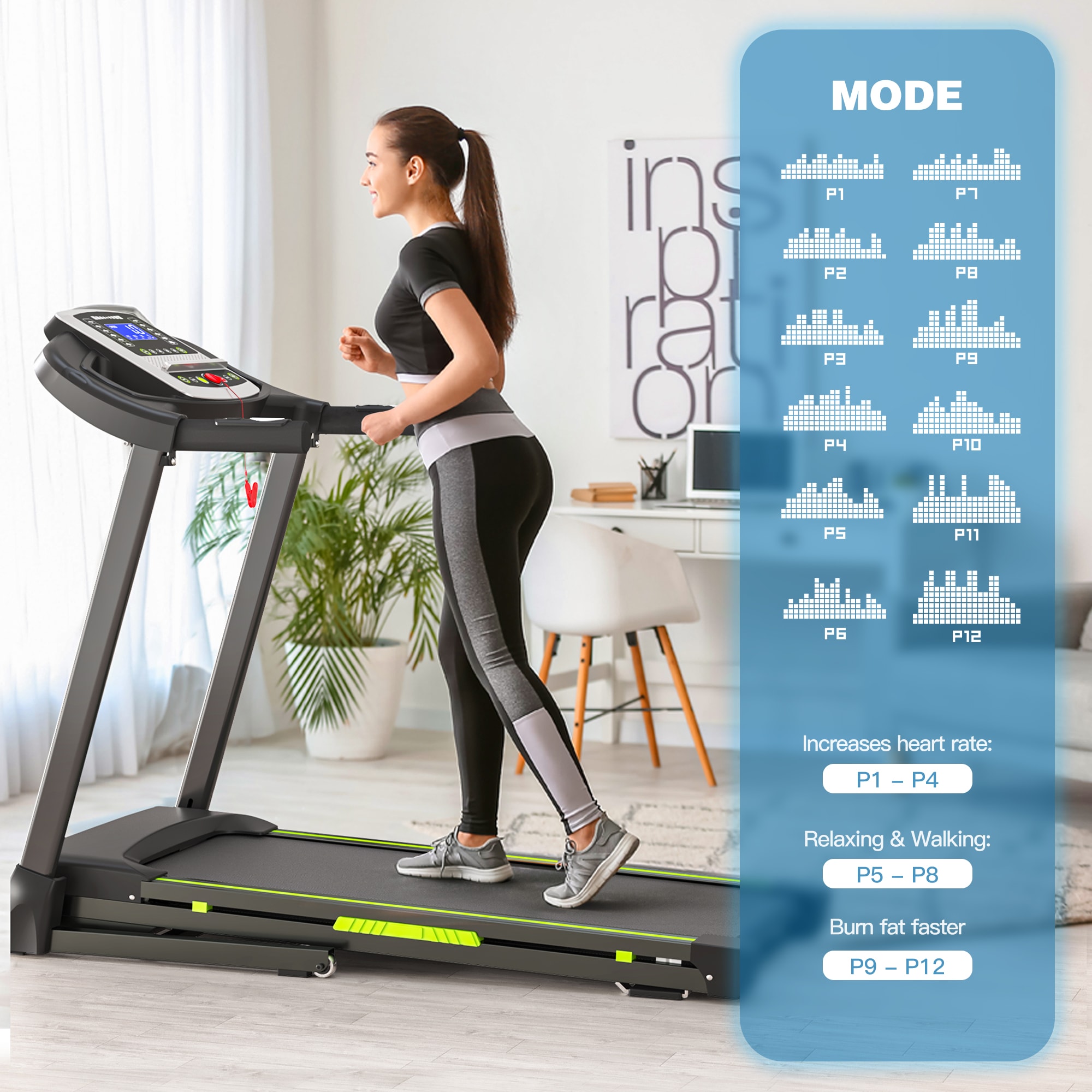 Folding Treadmill For Home With Quiet Motor And App Control_voghion.com